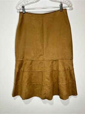 Bamboo Traders Camel Brown A-Line Tiered Skirt